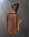 B-Roffa Sling leren crossbody tas, lichtbruin, voorkant