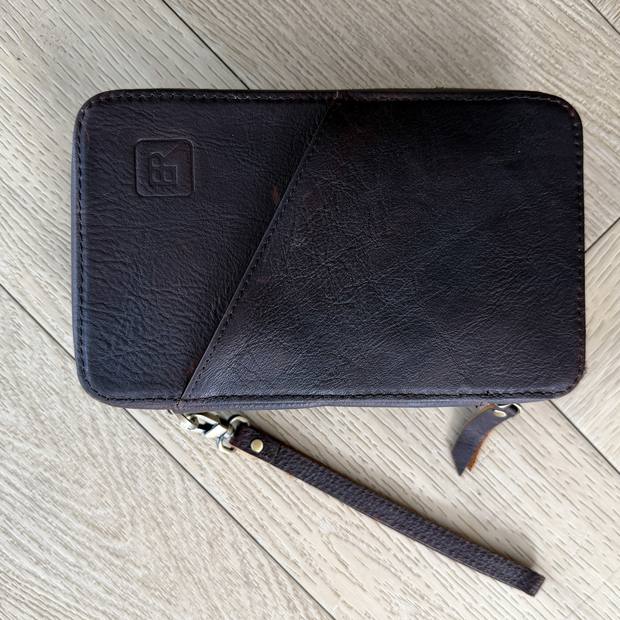 B-Roffa Metro Tech Pouch, leren etui voor kabels en oplader